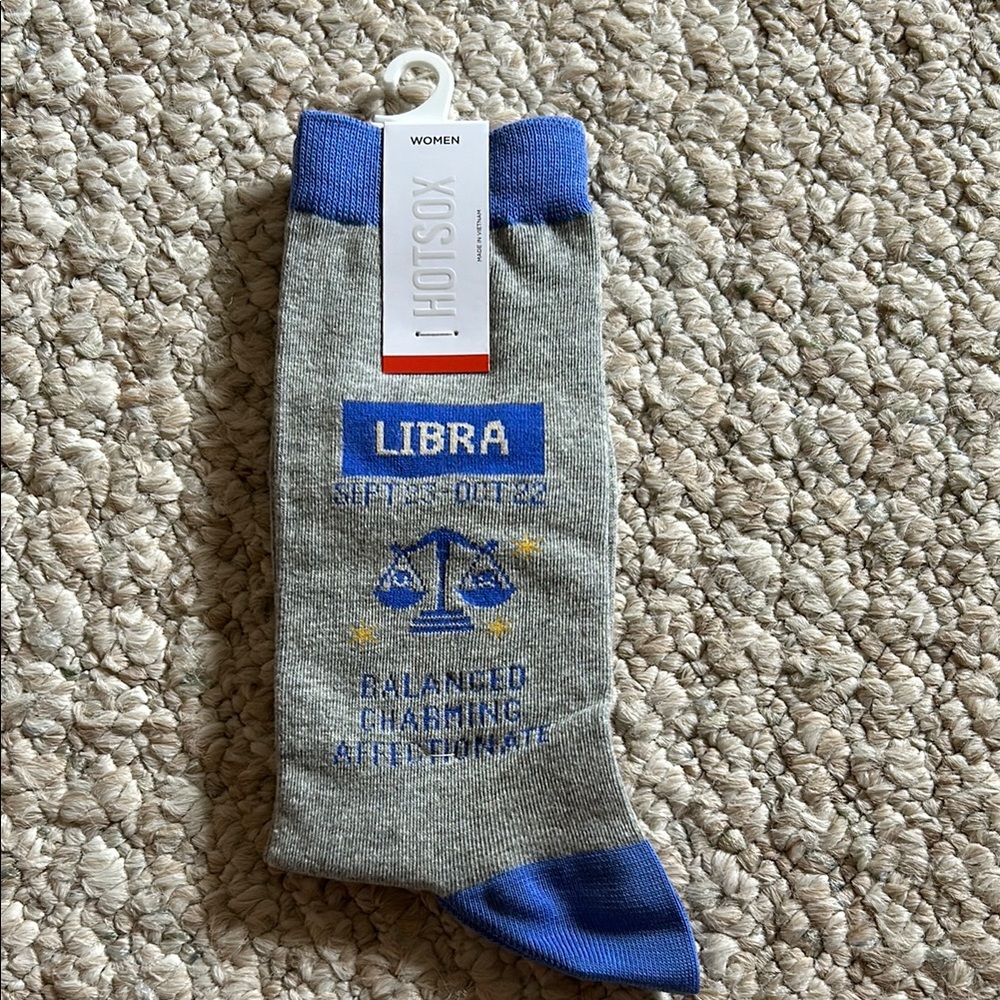 Hot Sox Libra Zodiac Gray and Blue Socks